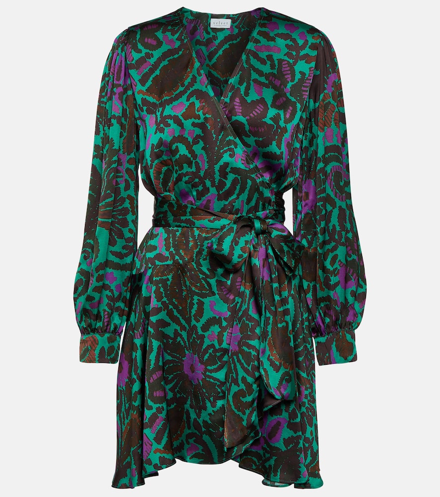 Bridget printed satin minidress