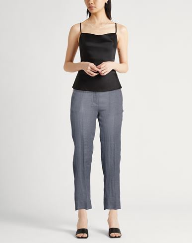 Woman Pants Light grey Size 4 Linen