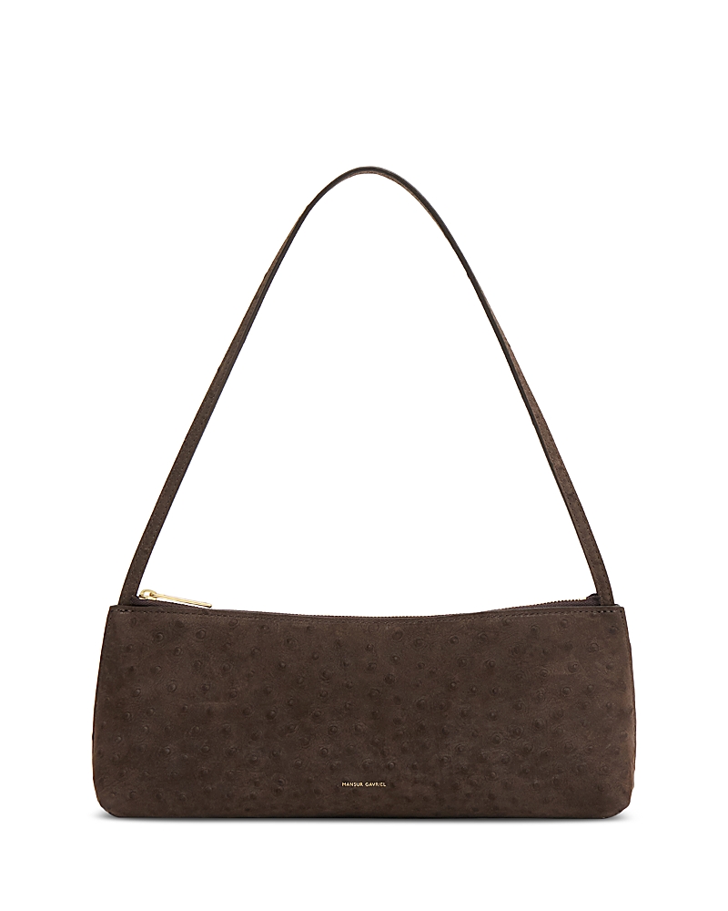 Gaia Embossed Leather Baguette Shoulder Bag