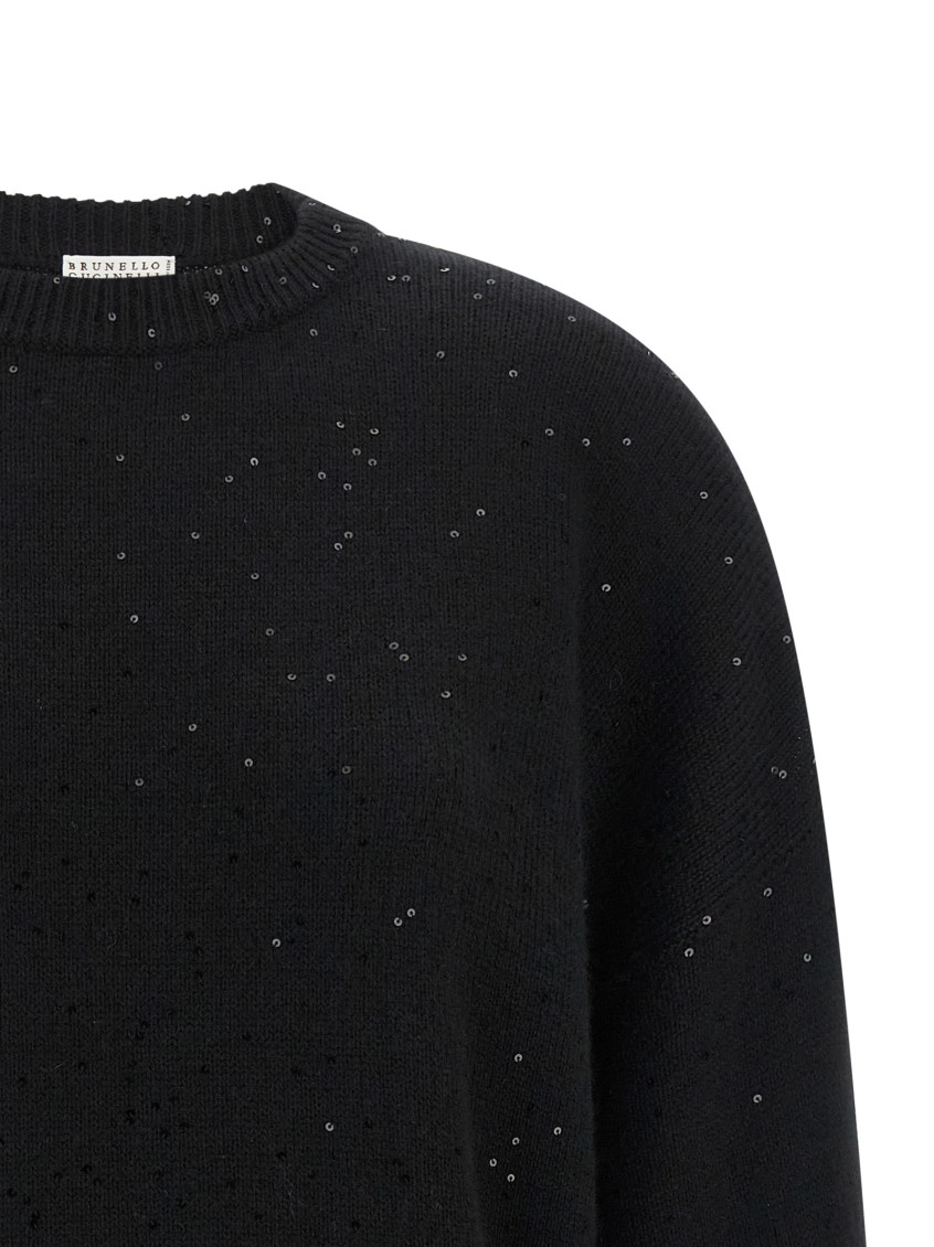 Brunello Cucinelli - diamante cashmere silk sweater crew neck