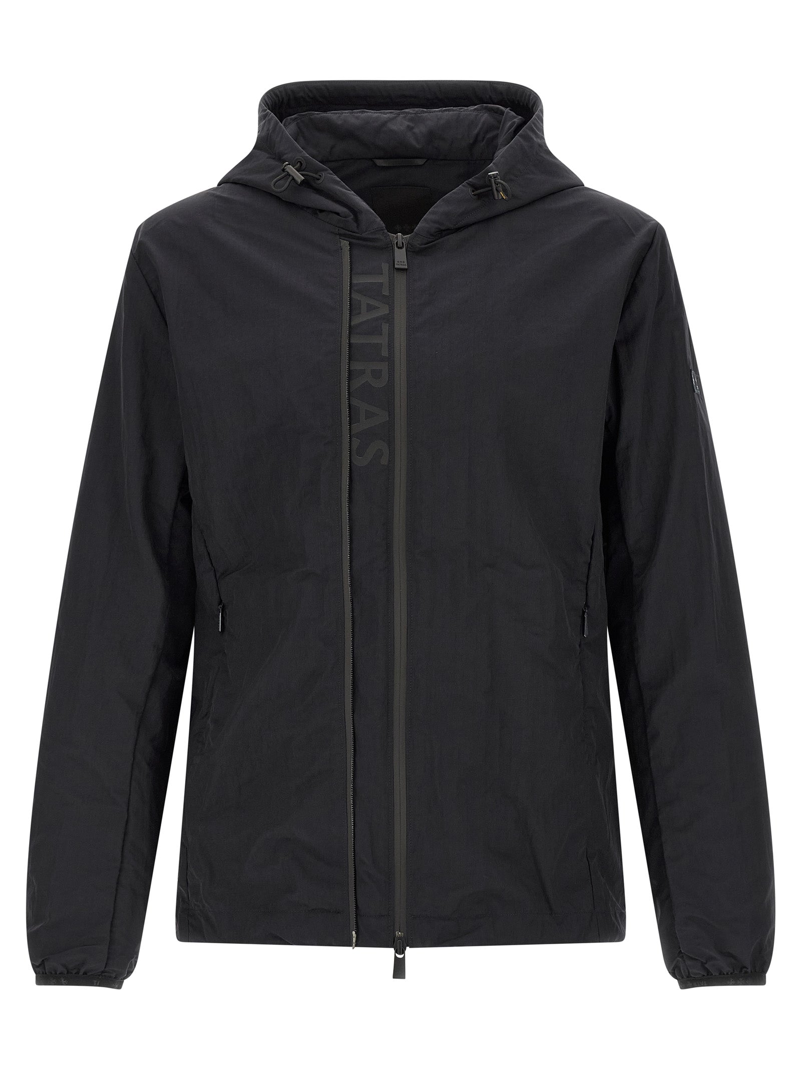 Water-Repellent Nylon Shell Jacket — Black