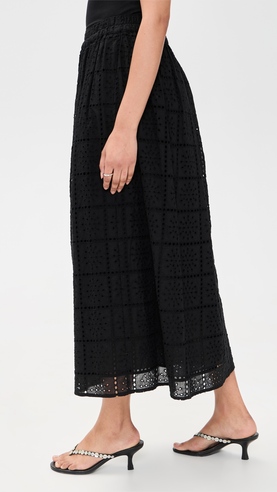 Dax Skirt Black Grid Embroidery