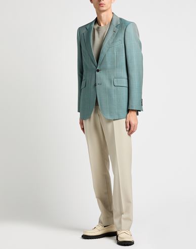 Man Blazer Green Size 38 Virgin Wool