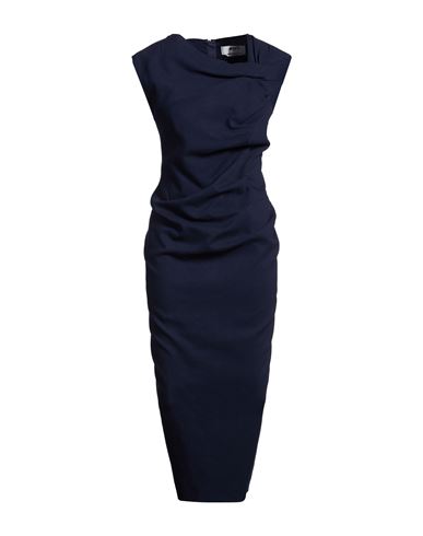 Woman Midi dress Navy Size 10 Viscose, Polyester, Elastane