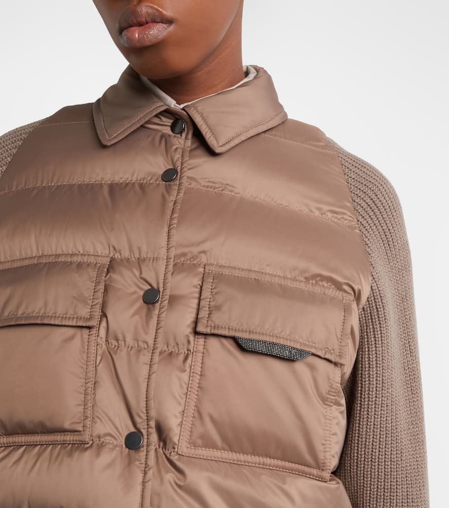 Wool, cashmere, and silk down jacket