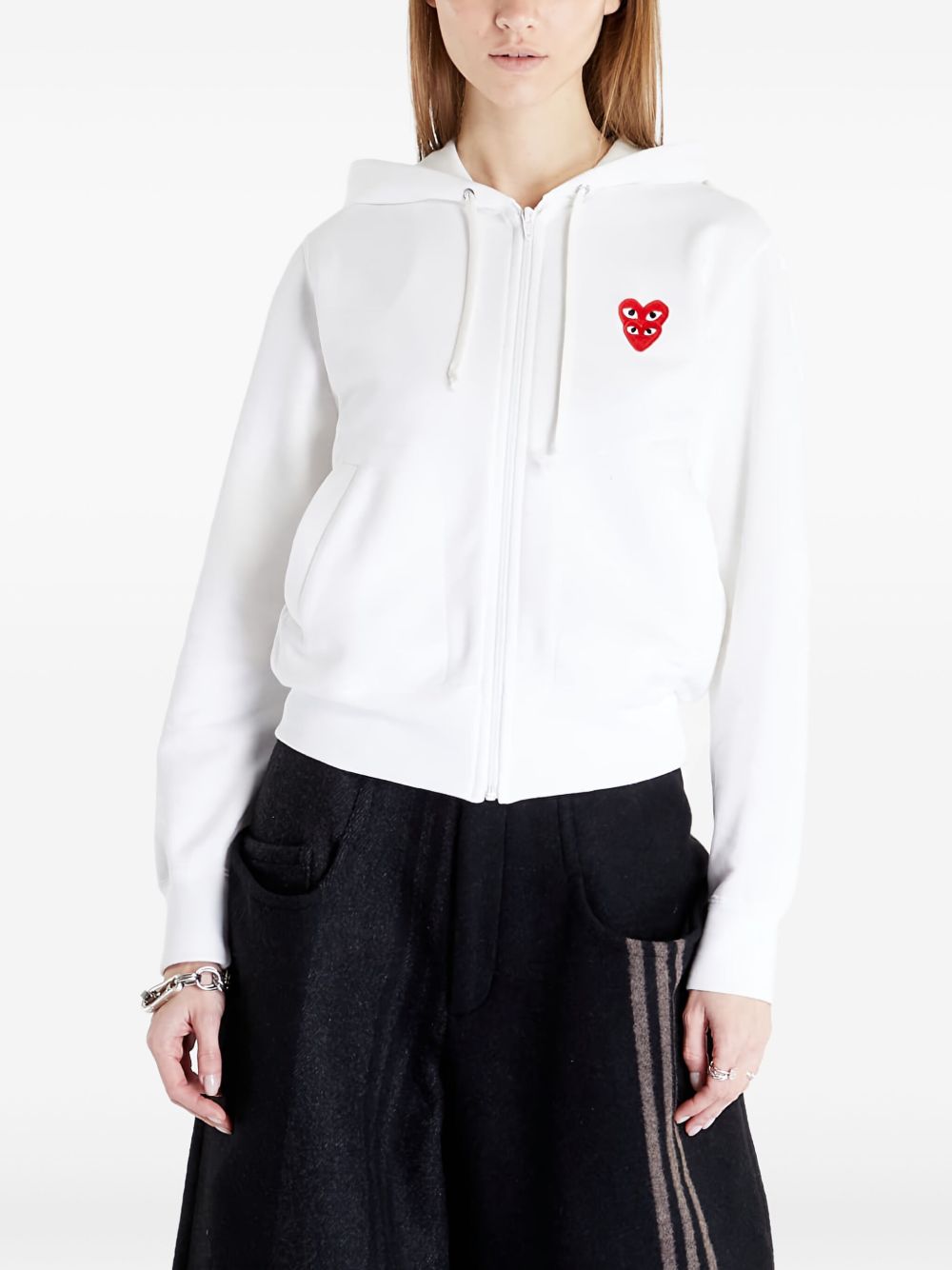 Double Heart hoodie - White