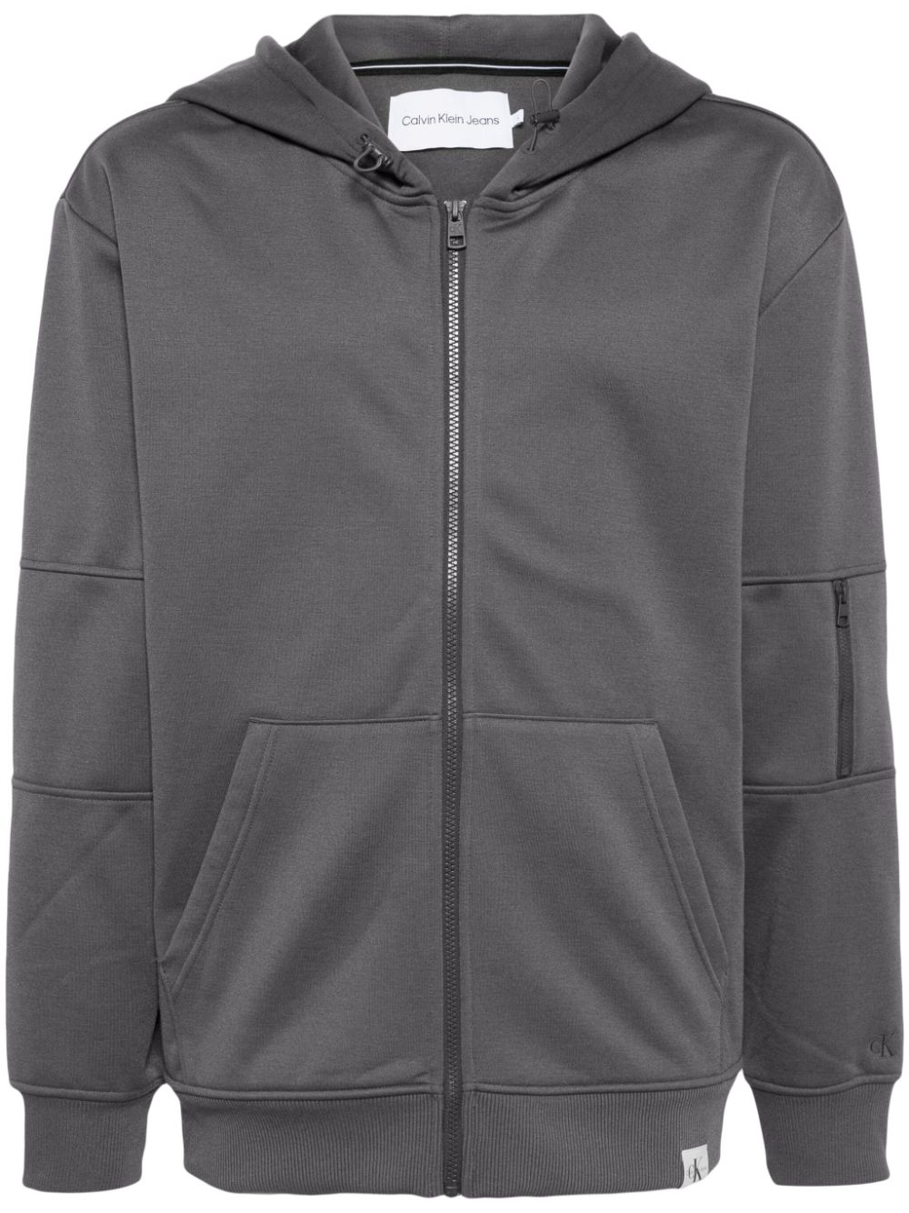 Woven Tab zip-up track jacket - Grey