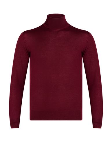 Man Turtleneck Burgundy Size 36 Merino Wool