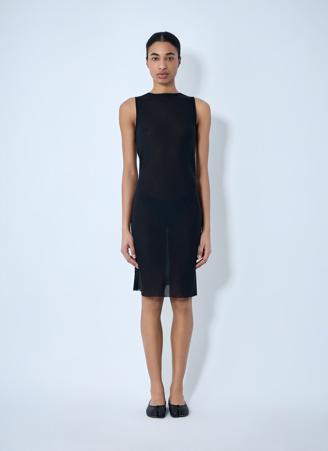 Sleeveless Mesh Midi Dress