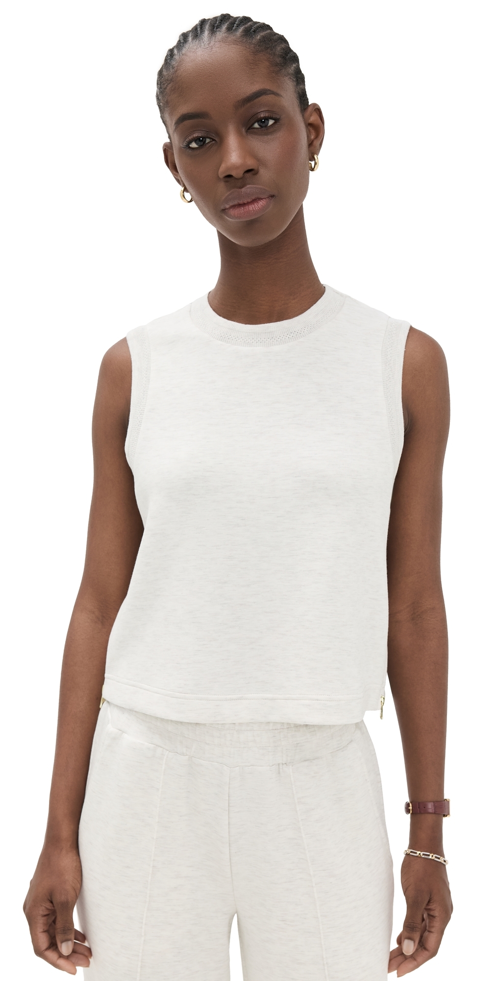 Shea Crop Tank Ivory Marl