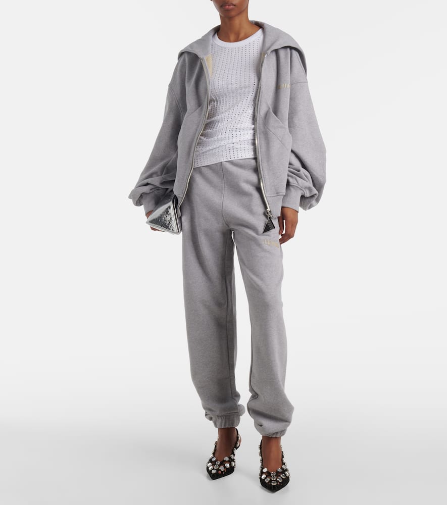 Logo cotton fleece hoodie