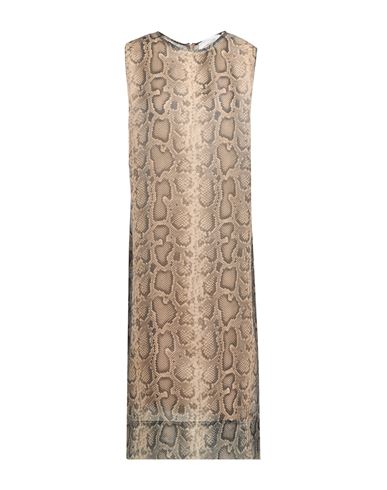 Woman Midi dress Beige Size 12 Acetate, Silk, Elastane