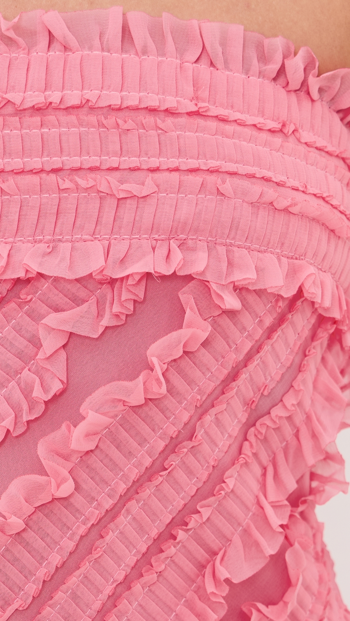 Strapless Ruffled Maxi Dress Guava