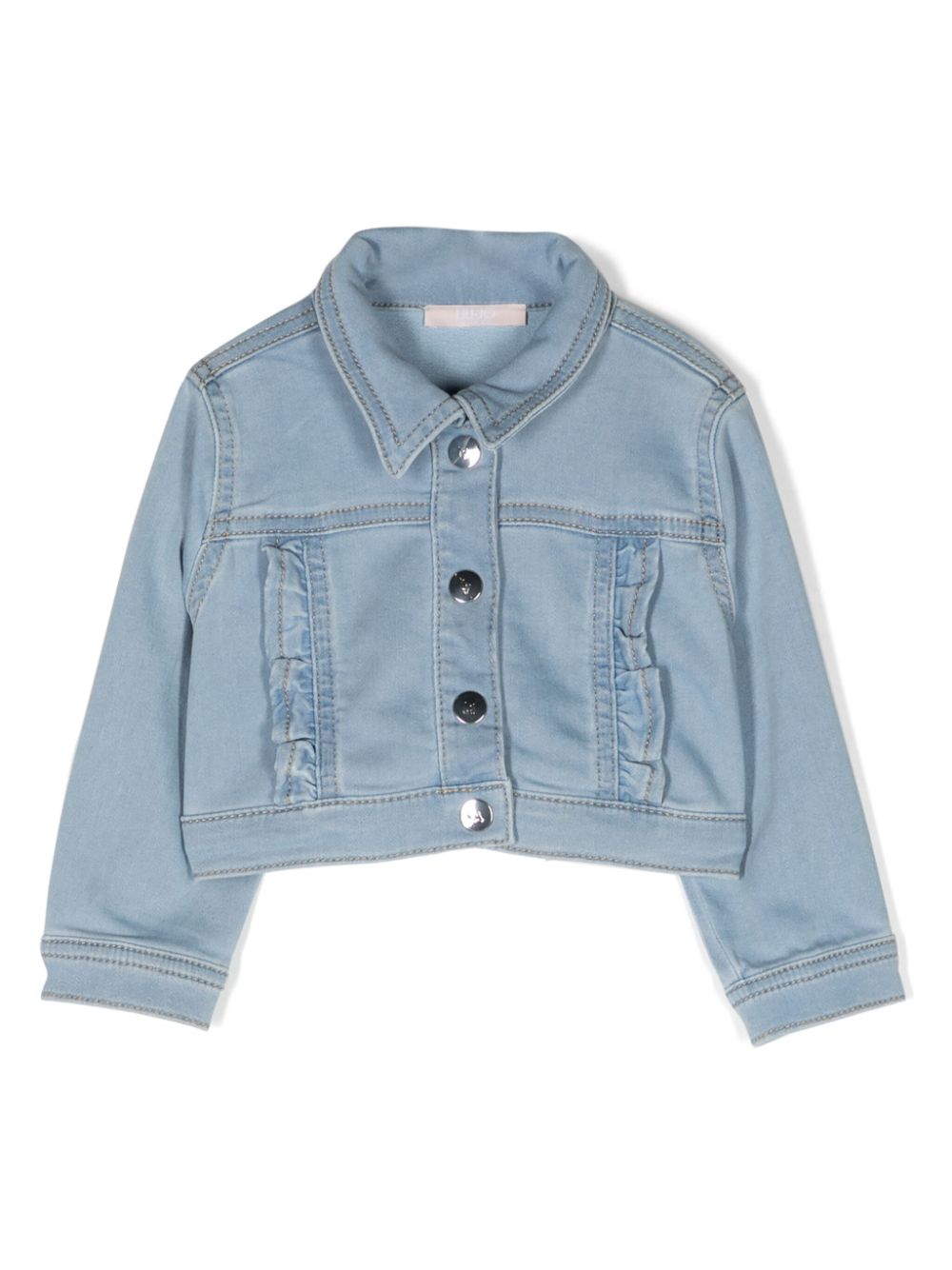 Ruffled denim jacket - Blue