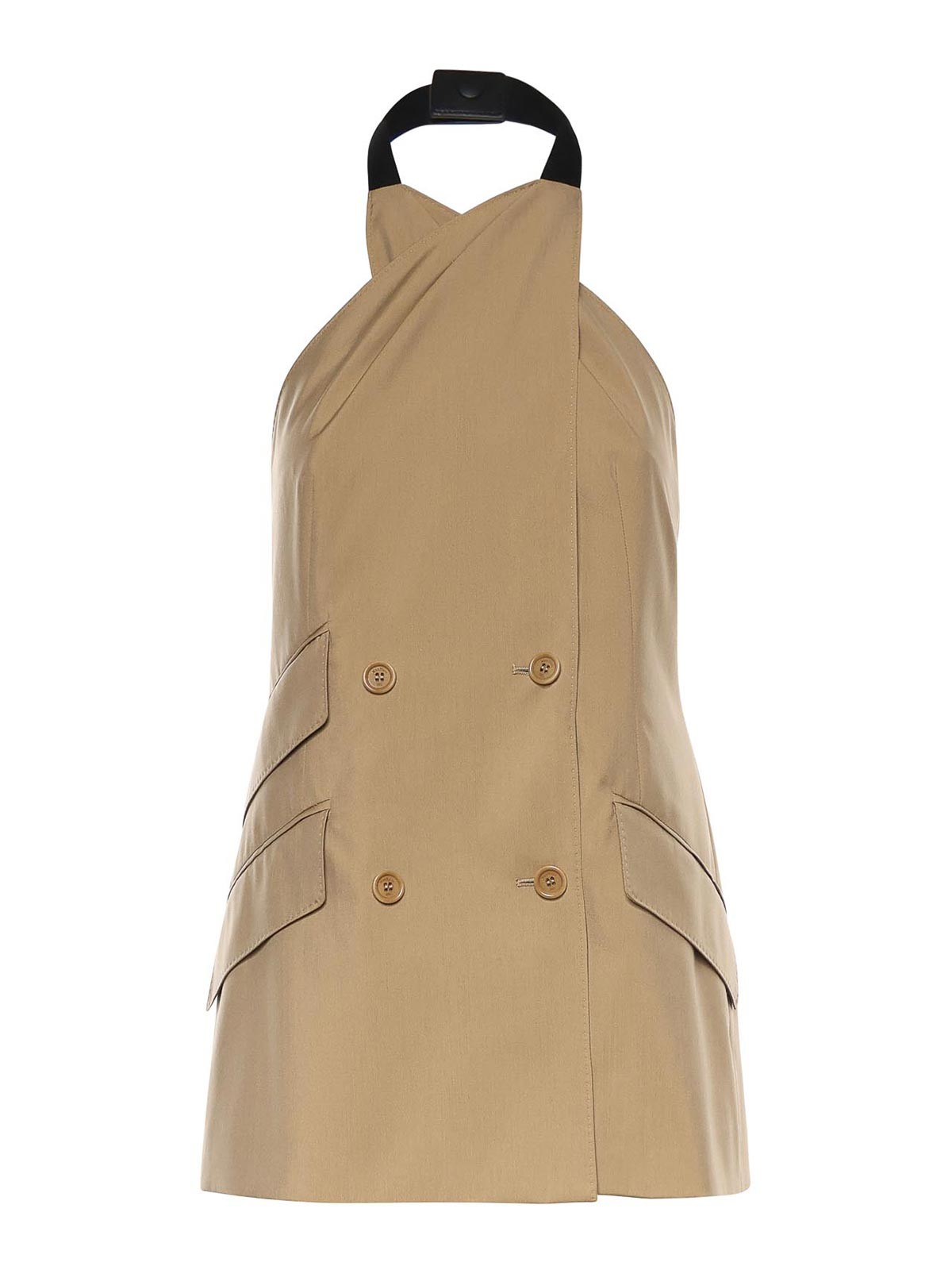 Sleeveless Wool And Silk Poplin Jacket