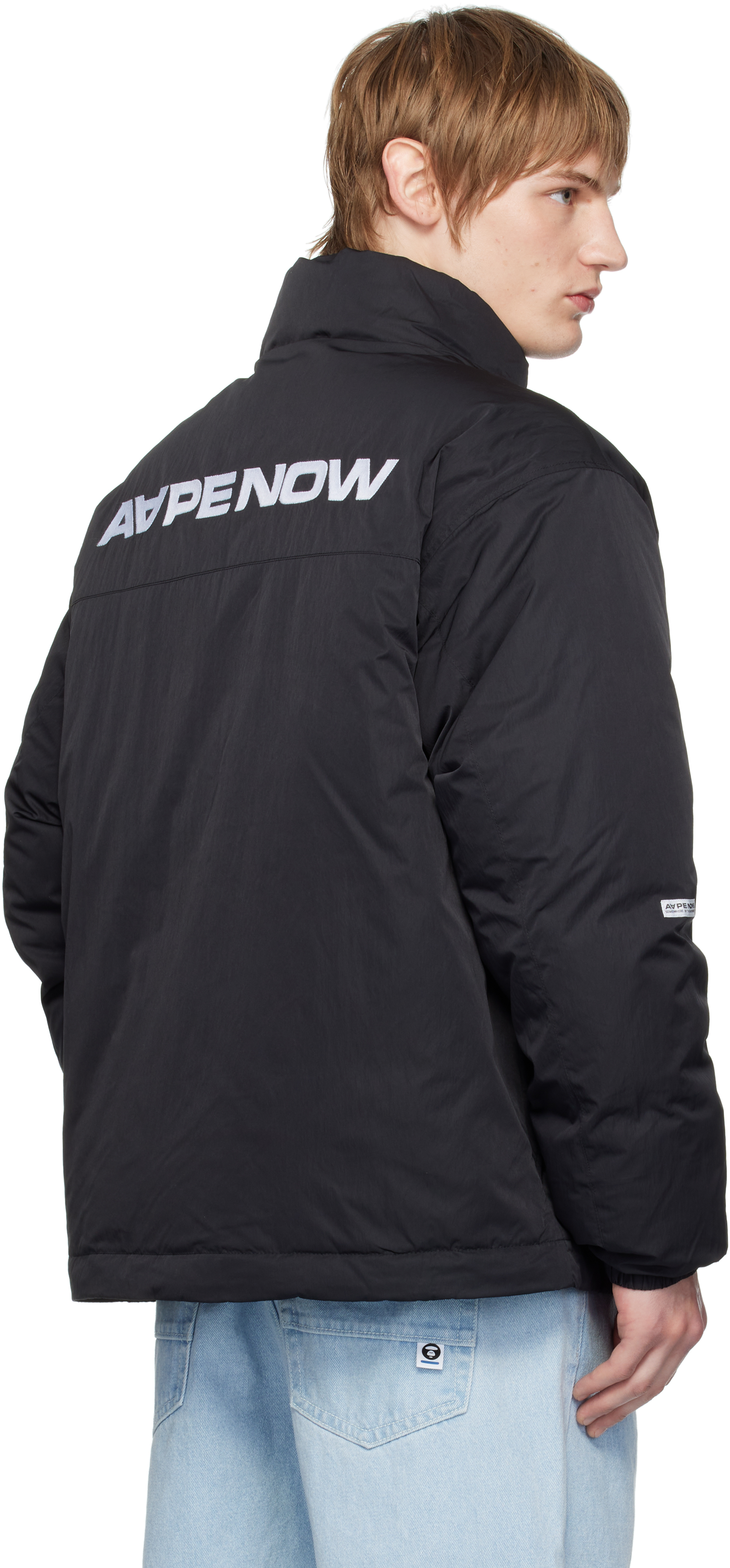 AAPE by A Bathing Ape Black 'AAPE NOW' Down Jacket