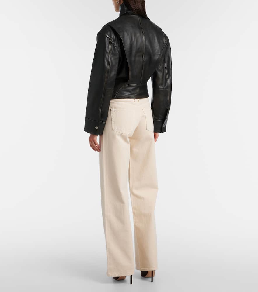 Burnished Eddie leather bomber jacket