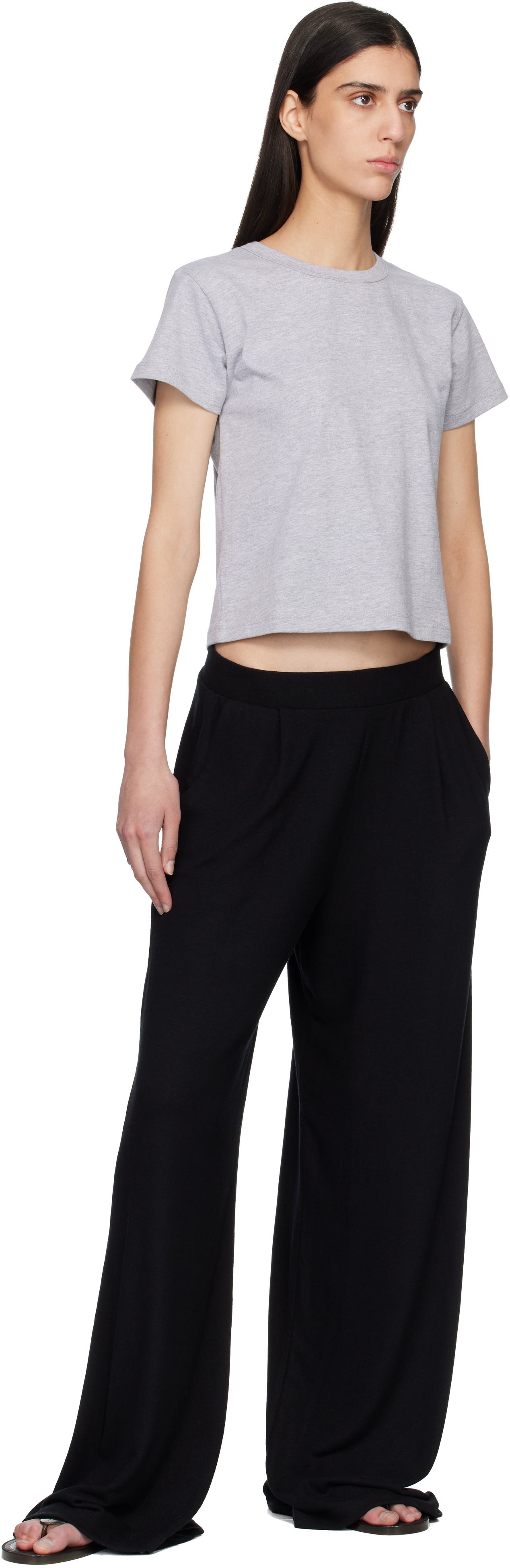 Black Lauren Pleated Pocket Trousers