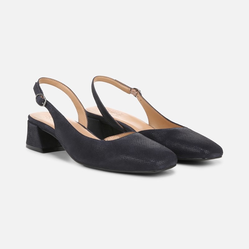 Jayla Slingback Pump Shoes, Istmo Navy Leather