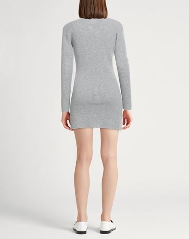 Woman Mini dress Grey Size 6 Virgin Wool, Silk, Cashmere