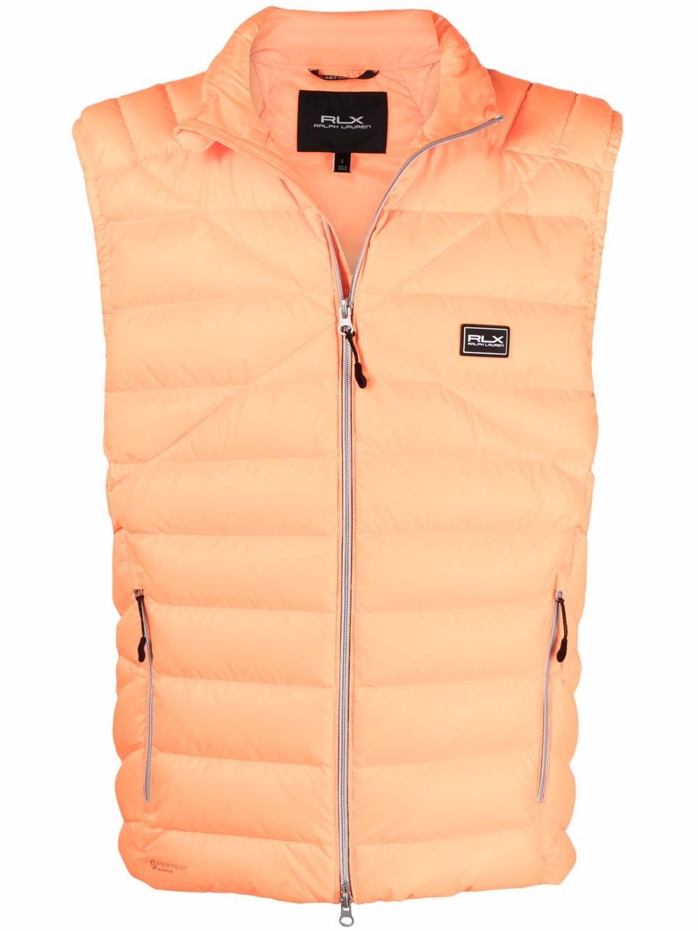 Logo-patch padded gilet - Orange