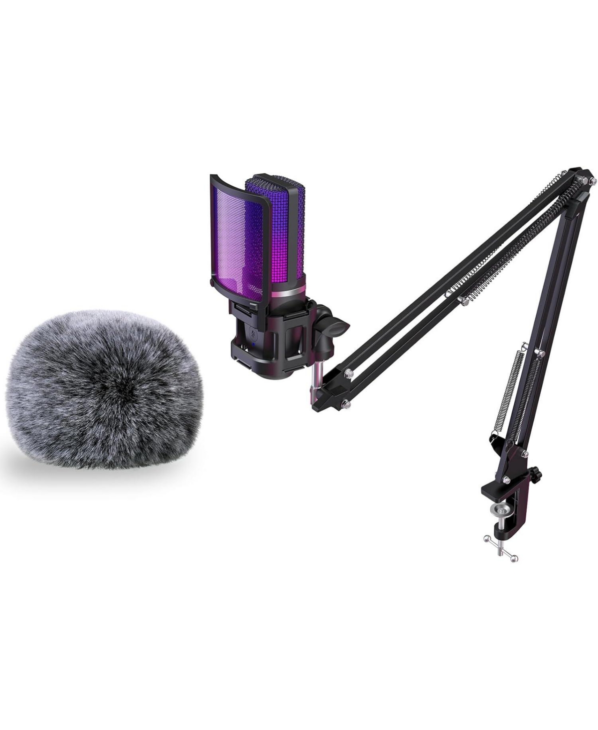 Gaming Usb Microphone a68s-us and d65k Furry Cover - Black