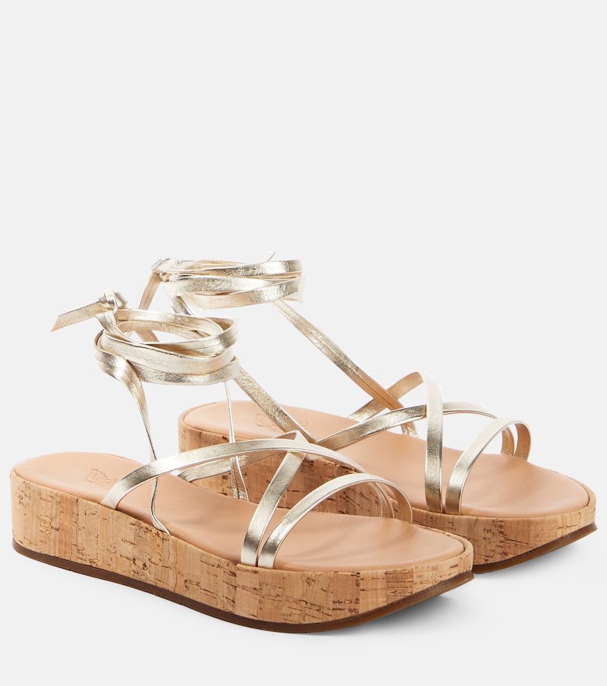 Morfi cork and leather platform sandals