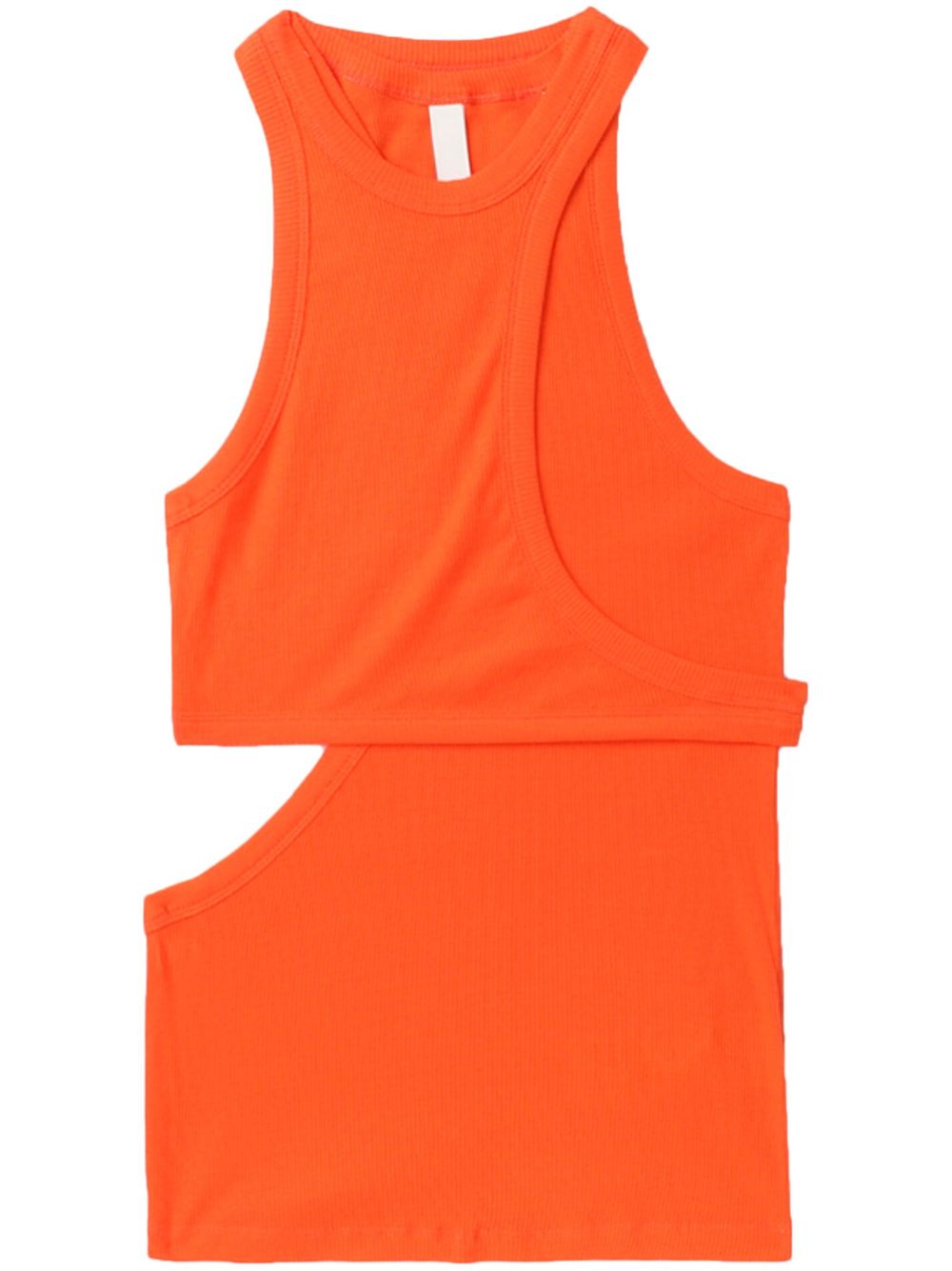Layered ribbed tank top - Orange