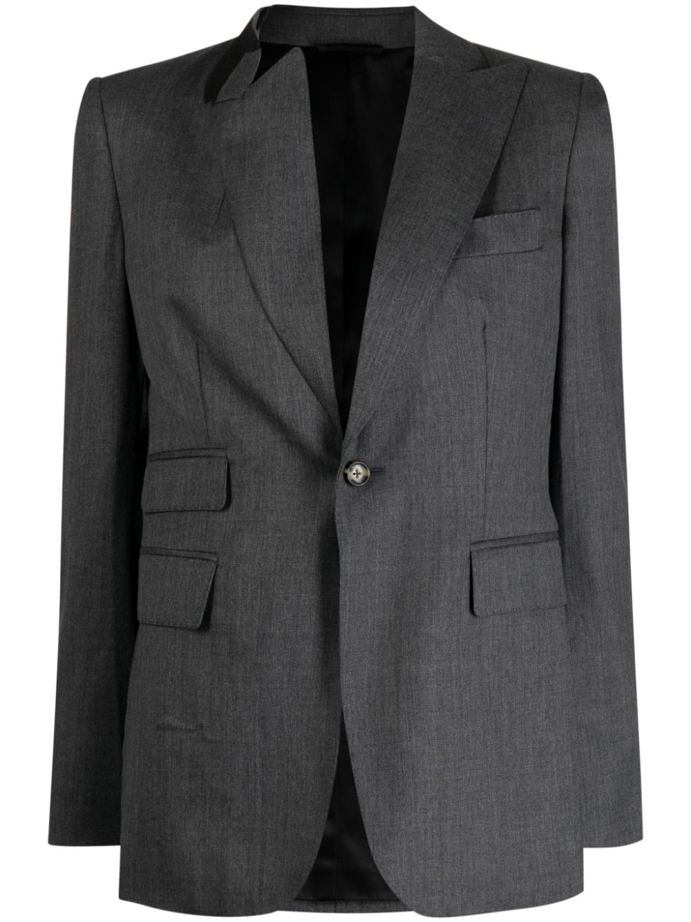 Asymmetric single-breasted blazer - Grey