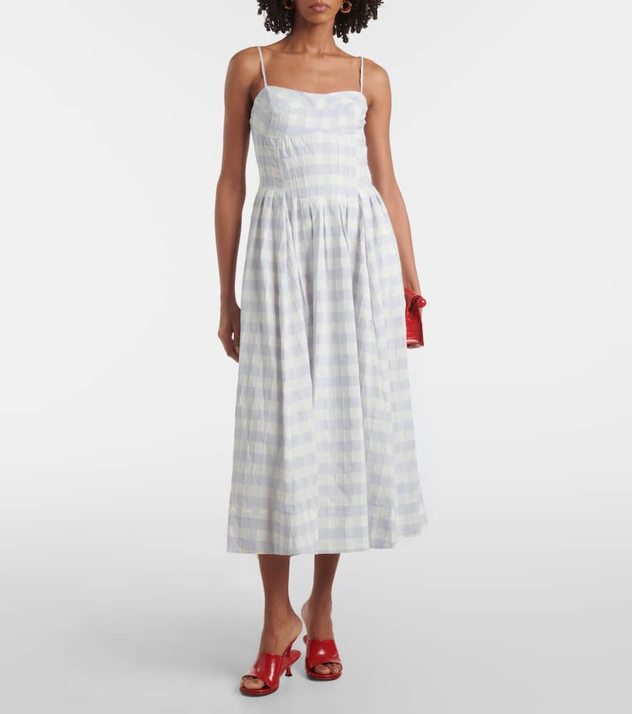 Kittiya gingham cotton midi dress