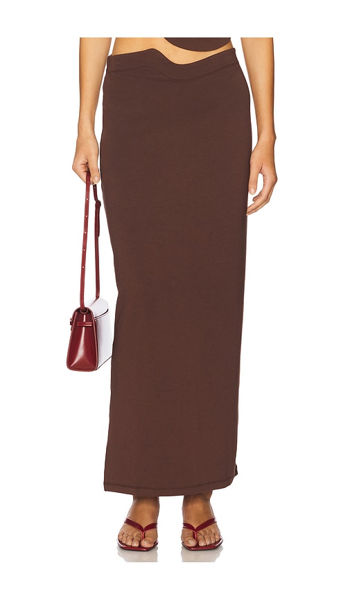 LNA Naomi Skirt in Brown. L. Also in