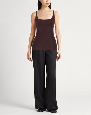 Fabiana Filippi Woman Top Chocolate brown Size 6 Silk, Cotton