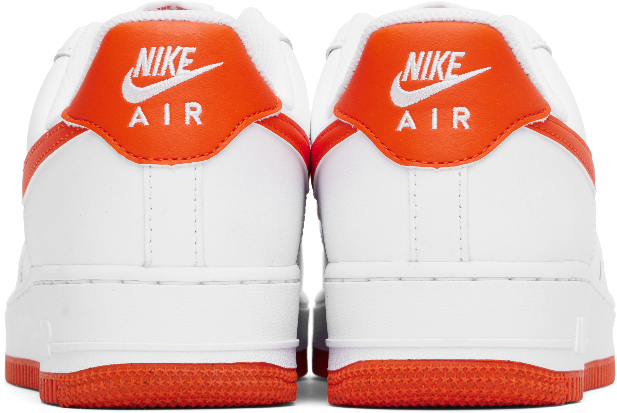 White & Orange Air Force 1 '07 Sneakers