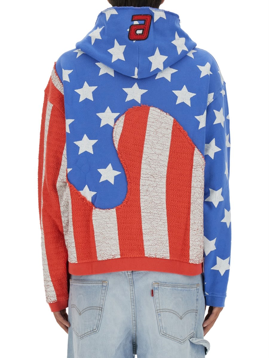 Print Patchwork Hoodie