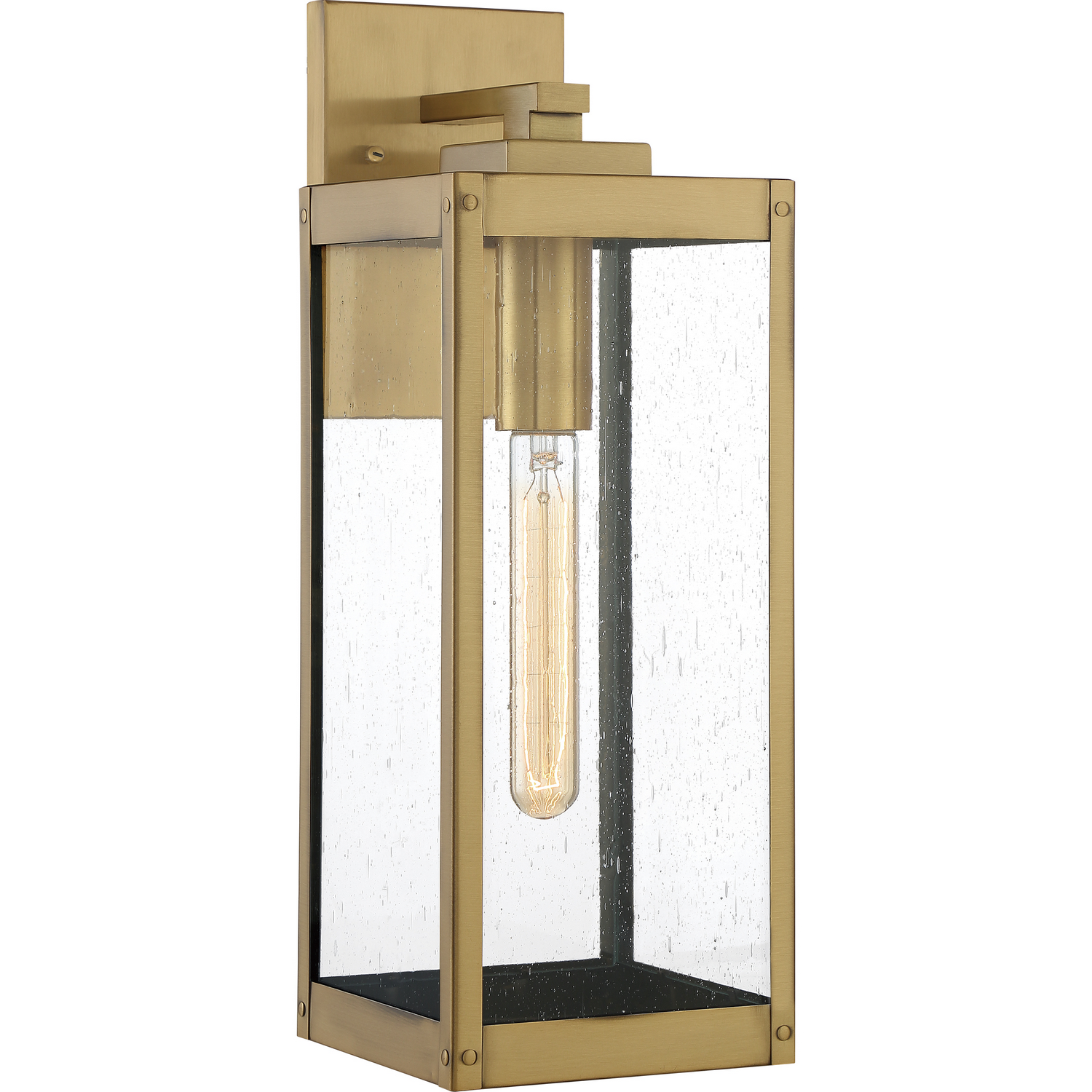 Westover 1-Light Outdoor Wall Lantern in Antique Bra