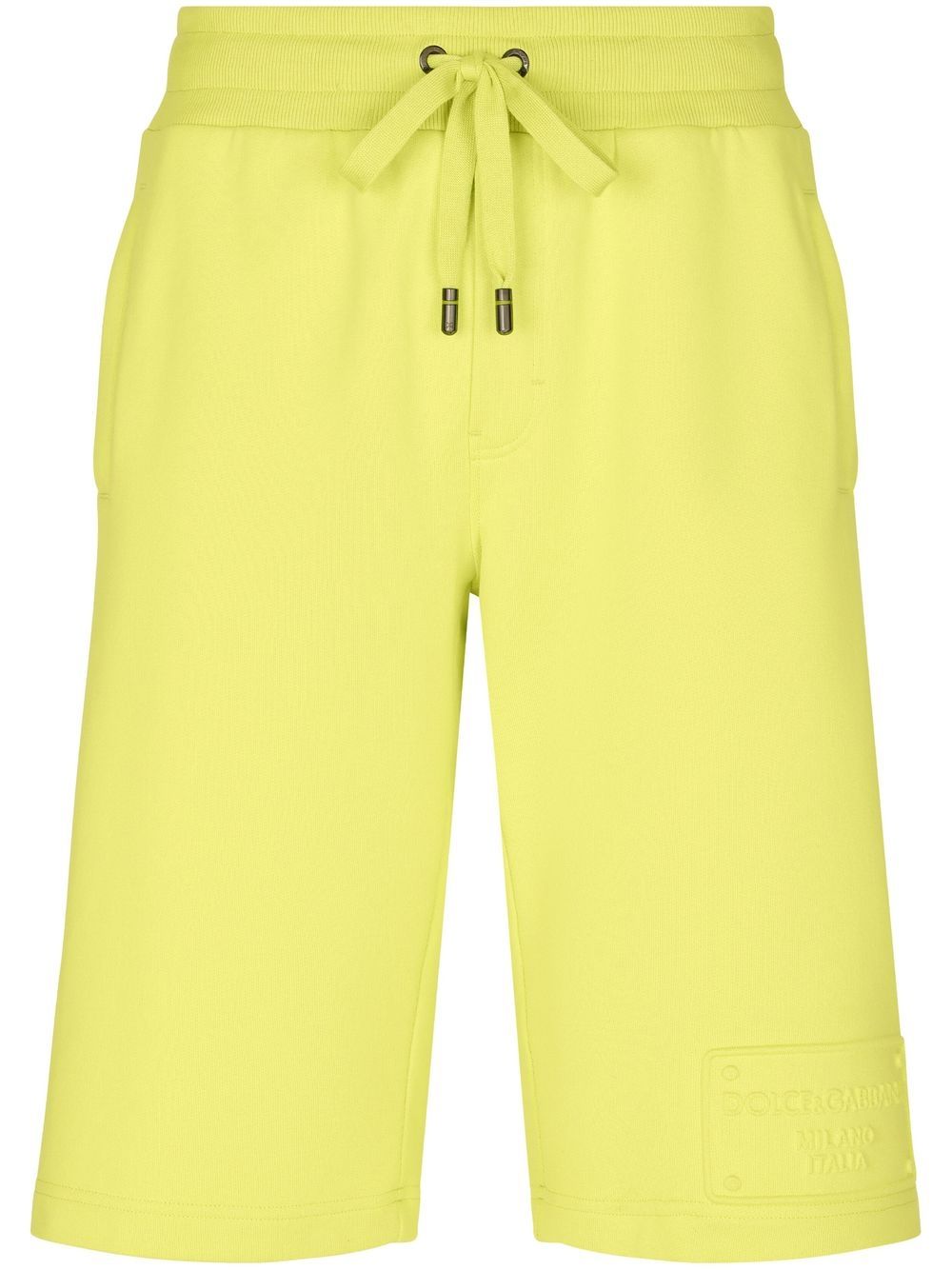 Logo-embroidered sweatshorts - Yellow