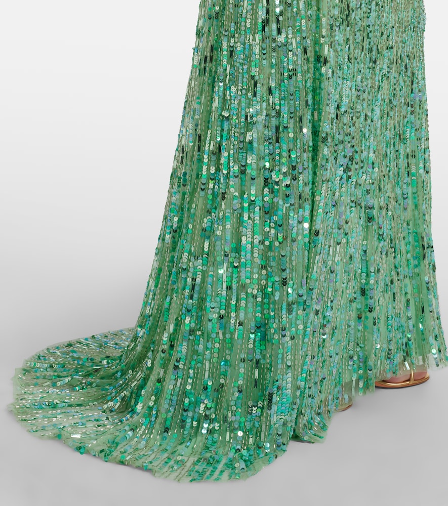 Ines embellished sequined gown