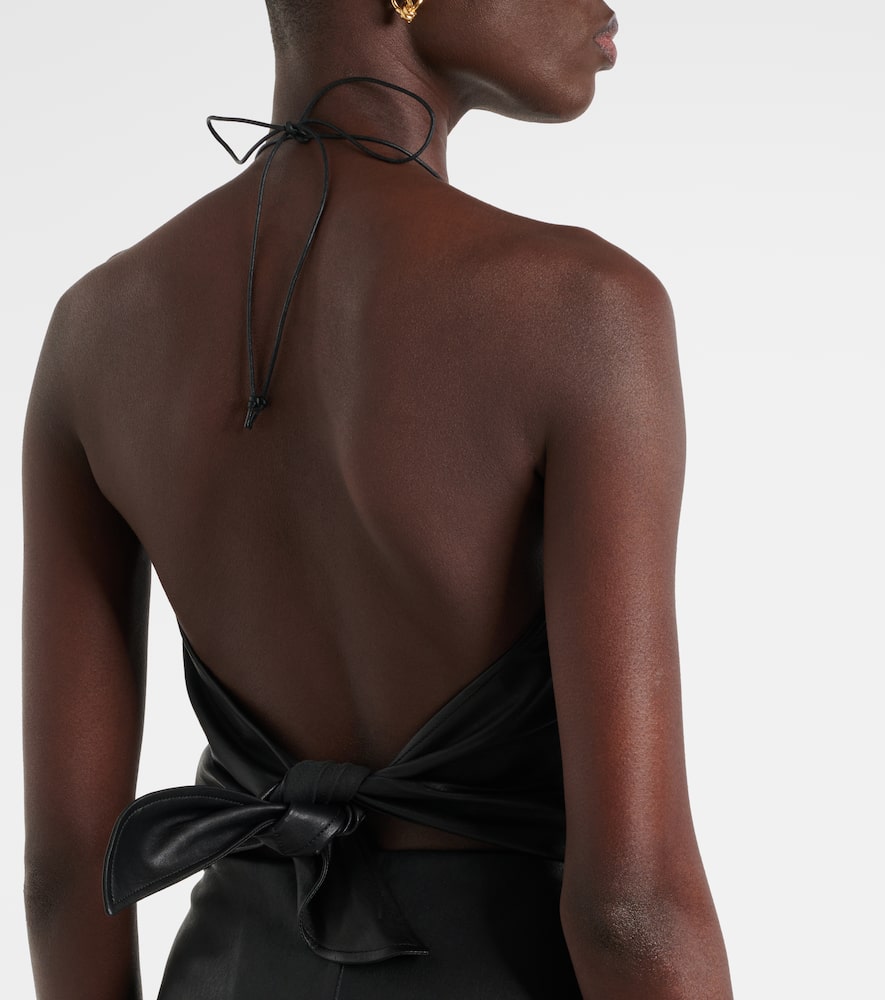 Rosie halterneck leather top