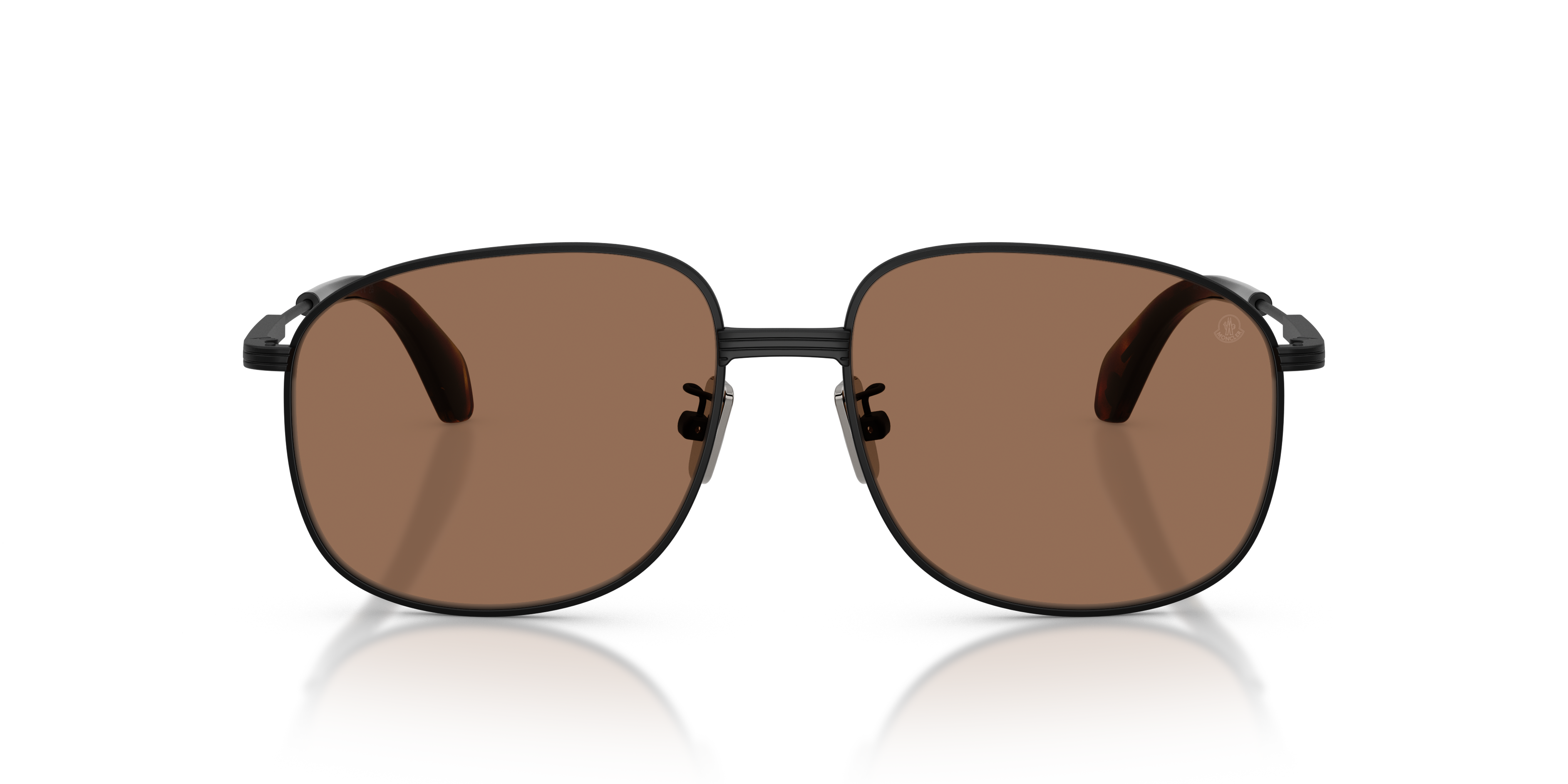 Moncler Unisex Moncler ME4013 FENNIX 100173 Gafas de sol Acero Negro Marrón Piloto Norma