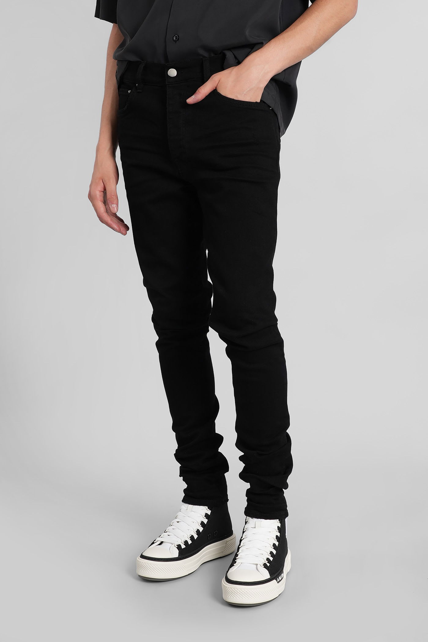 Stack Jean Jeans In Black Cotton