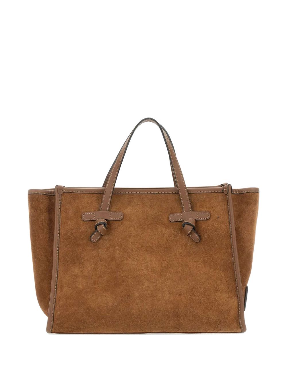 Knot-detail suede tote bag - Brown