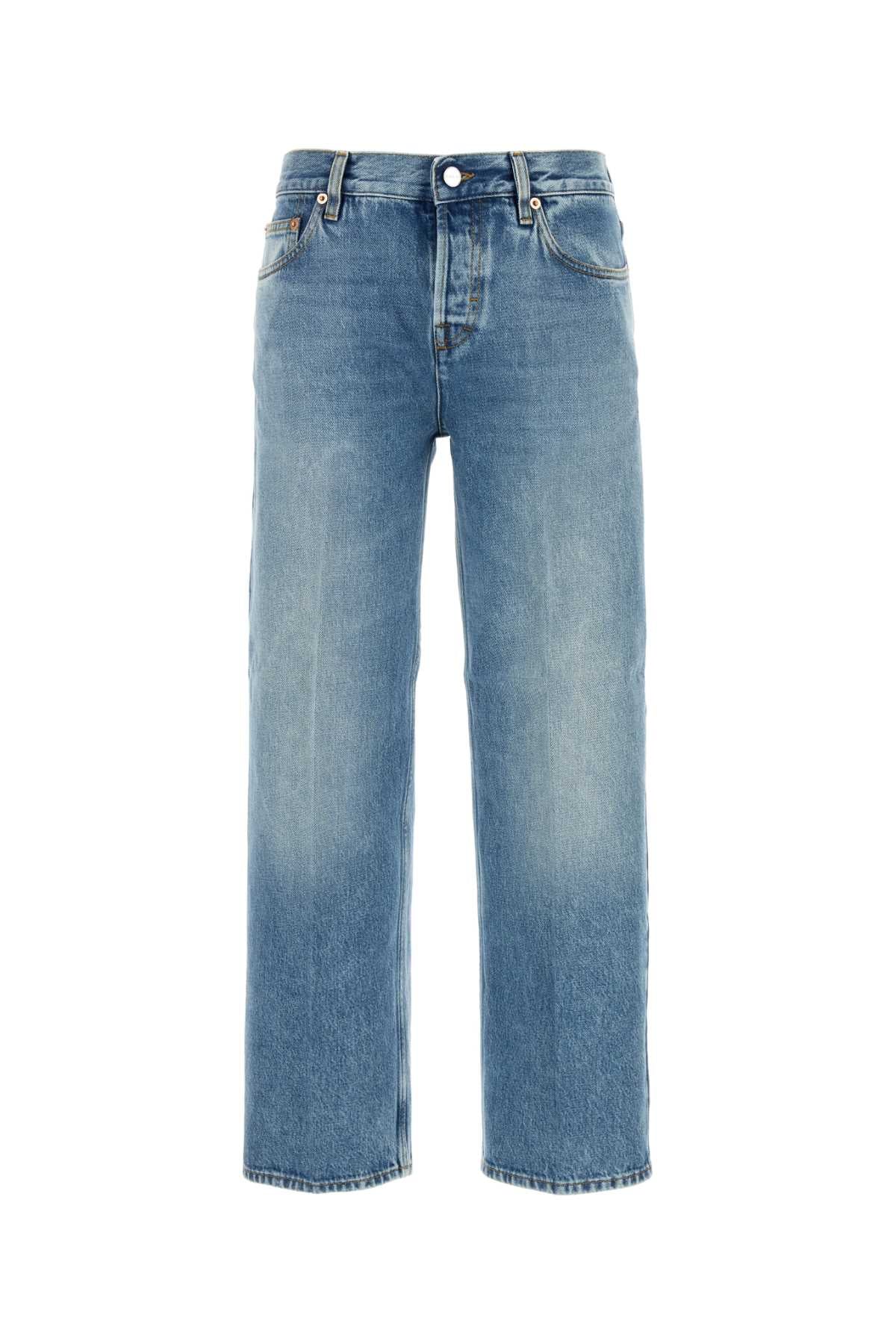 5-Pocket Cut Denim Jeans — Blue