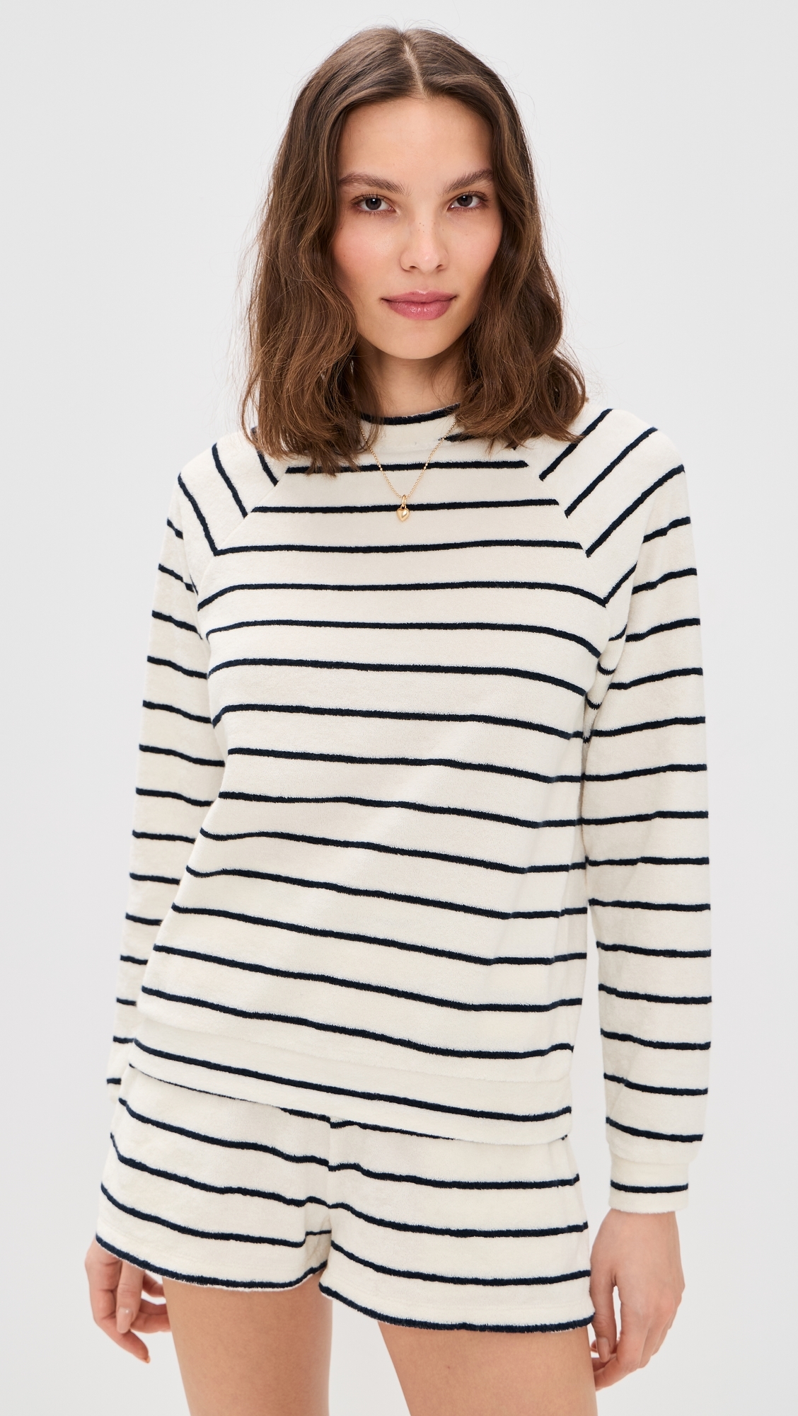 The Terry Franny Pullover Cream/Navy