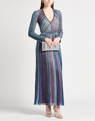 Woman Maxi dress Deep teal Size 6 Viscose, Metallic fiber, Polyamide, Polyester