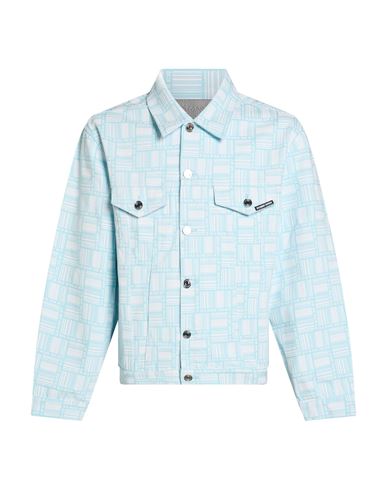 Man Denim outerwear Sky blue Size S Cotton