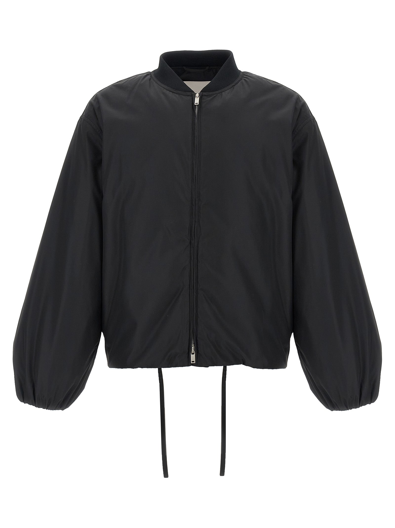 Polyester Bomber Jacket — Black