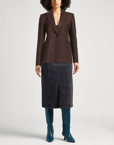P. a.r. o.s. h. Woman Blazer Chocolate brown Size XS Viscose, Linen