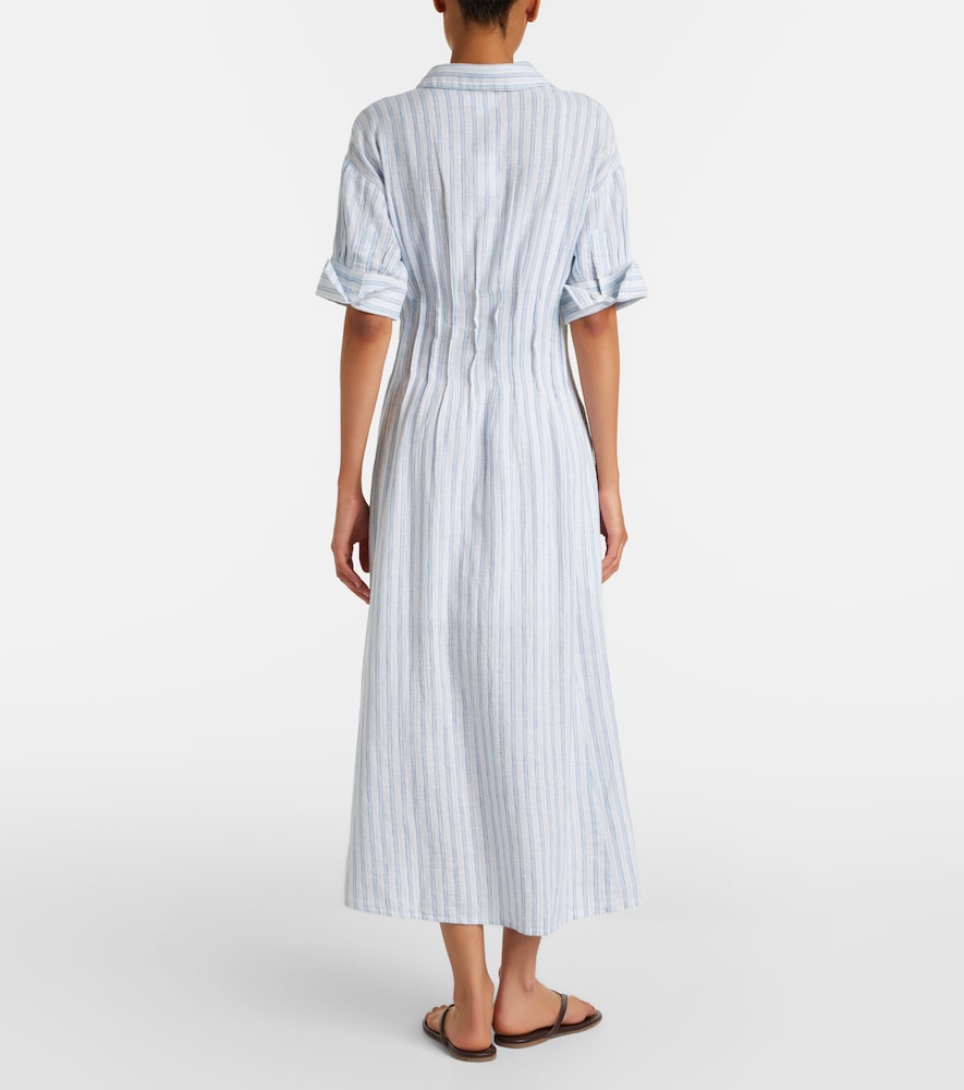 Saron striped cotton and linen shirt dress