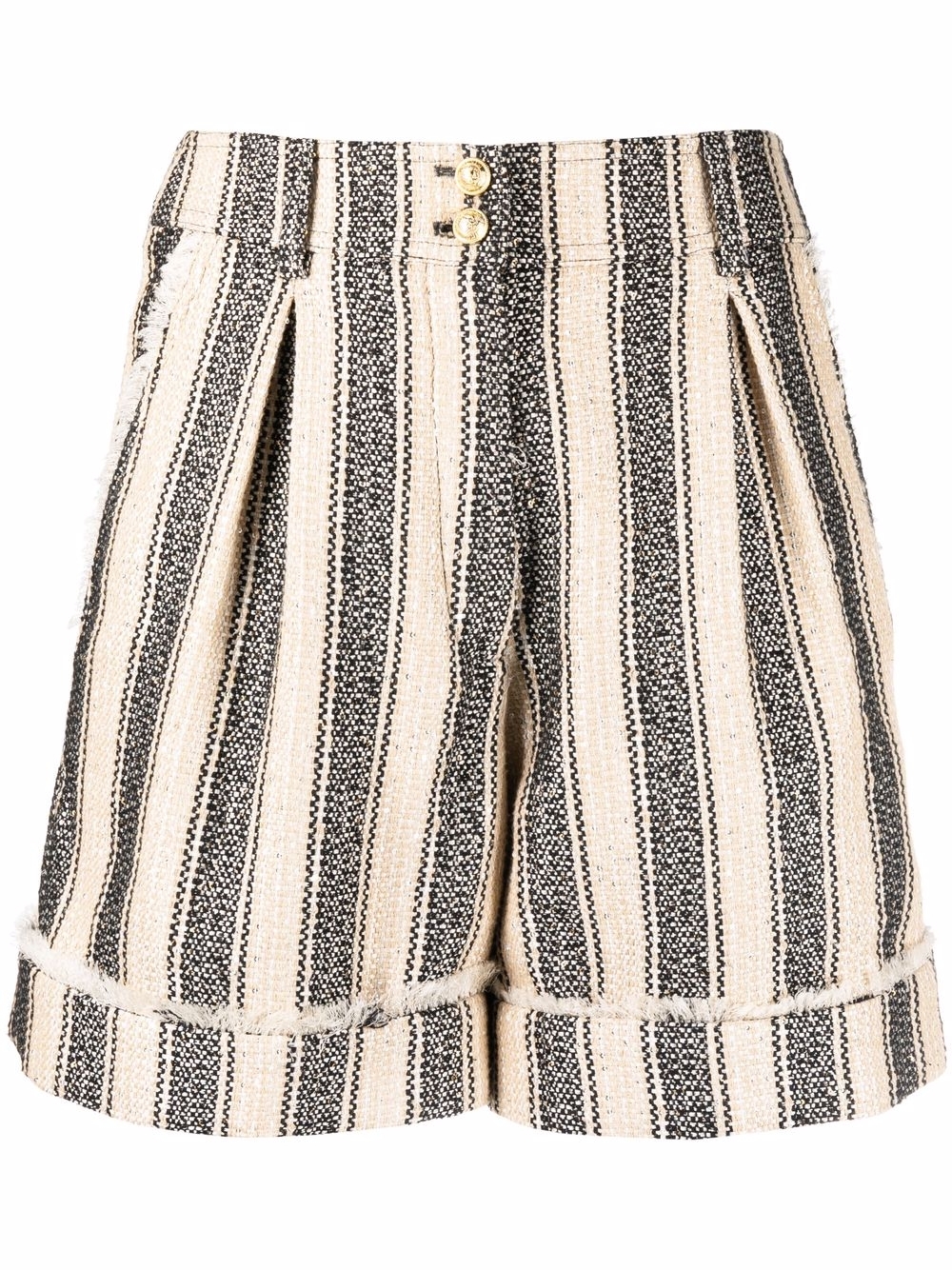 Striped pique shorts - Neutrals