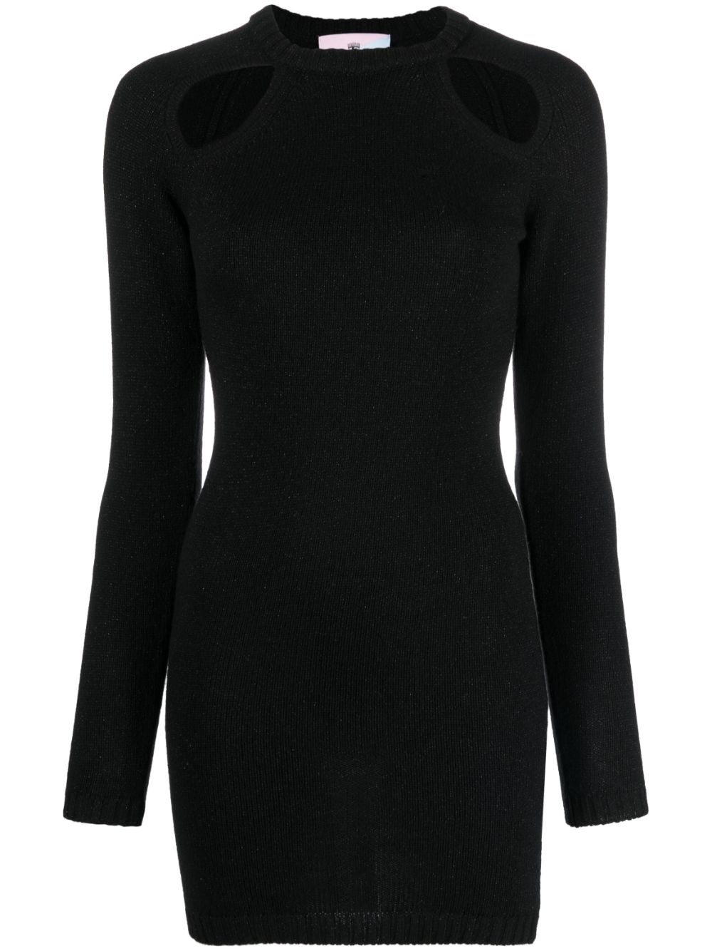 Cut-out knitted minidress - Black